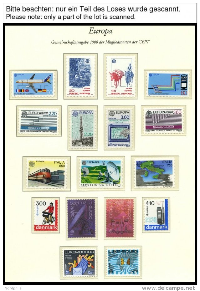 EUROPA UNION **, 1988, Transport Und Kommunikation, Kompletter Jahrgang Mit Kleinbogen-Satz Gibraltar, Pracht, Mi. 290.5 - Sammlungen