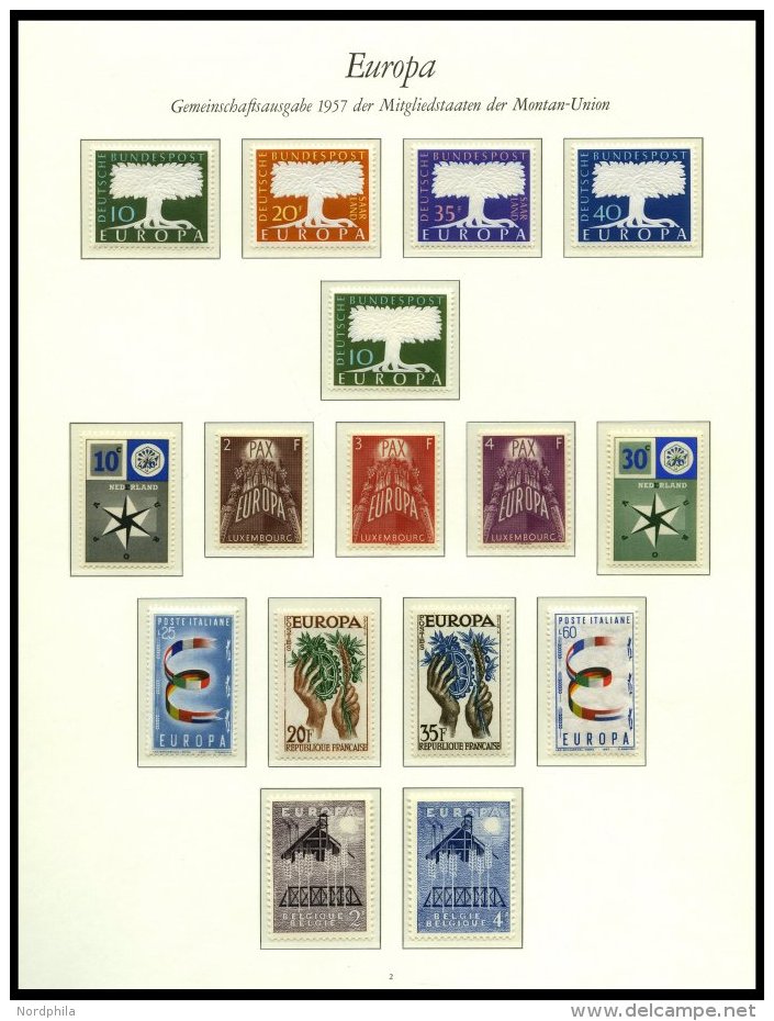 EUROPA UNION **, 1957, Baum, Kompletter Jahrgang, Pracht , Mi. 242.- - Colecciones