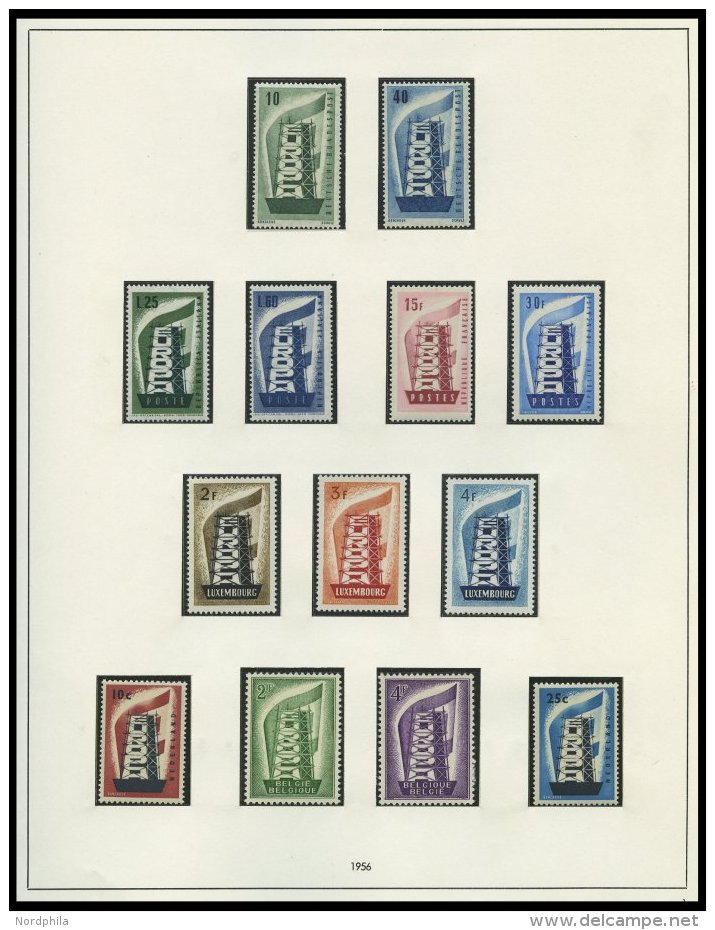 EUROPA UNION **, 1956, Stahlrohrger&uuml;st, Kompletter Jahrgang, Pracht, Mi. 387.- - Sammlungen