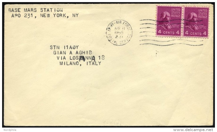 FELDPOST 1965, Feldpostbrief Von Der Milit&auml;rbase Mars Station, Mit K1 Wellenstempel ARMY-AIR FORCE/POSTAL SERVICE/2 - Usados