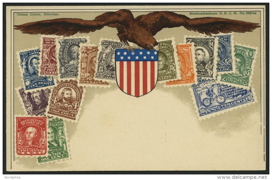 USA Ca. 1900, Briefmarkenserie, Ungebrauchte Karte, Pracht - Briefmarken (Abbildungen)