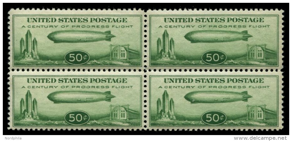 USA 358 VB **, Scott C 18, 1933, 50 C. Chicagofahrt Im Postfrischen Viererblock, Pracht - Usados