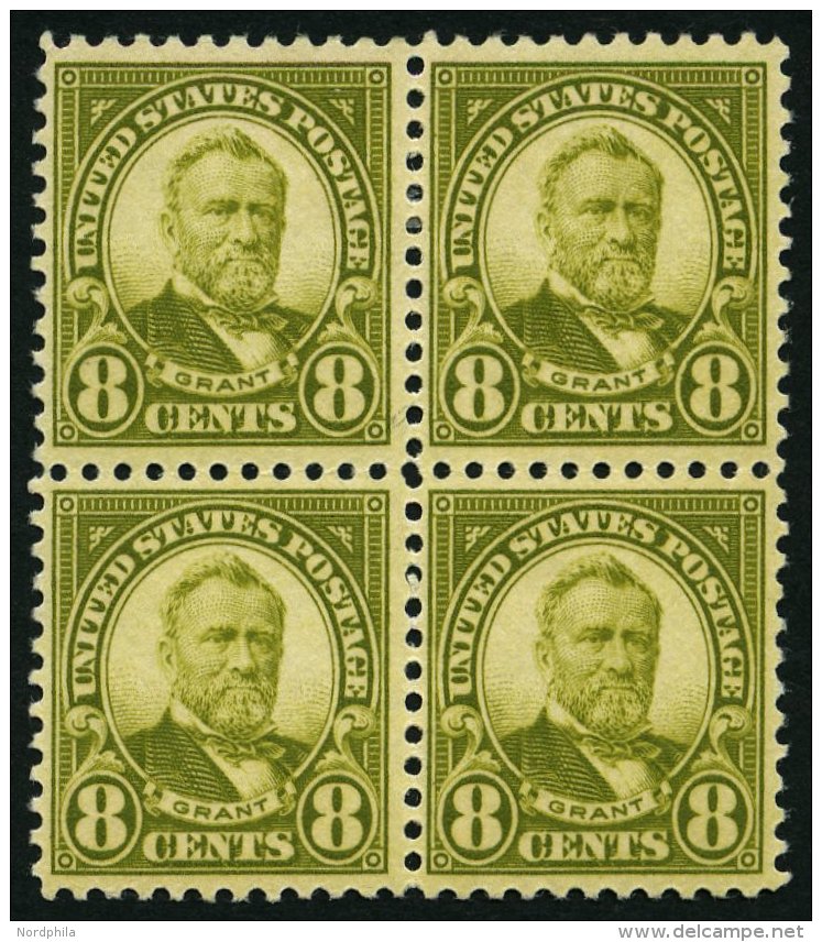 USA 270 VB **,* , Scott 560, 1923, 8 C. Grant Im Viererblock, Das Untere Paar Postfrisch, Pracht - Usados