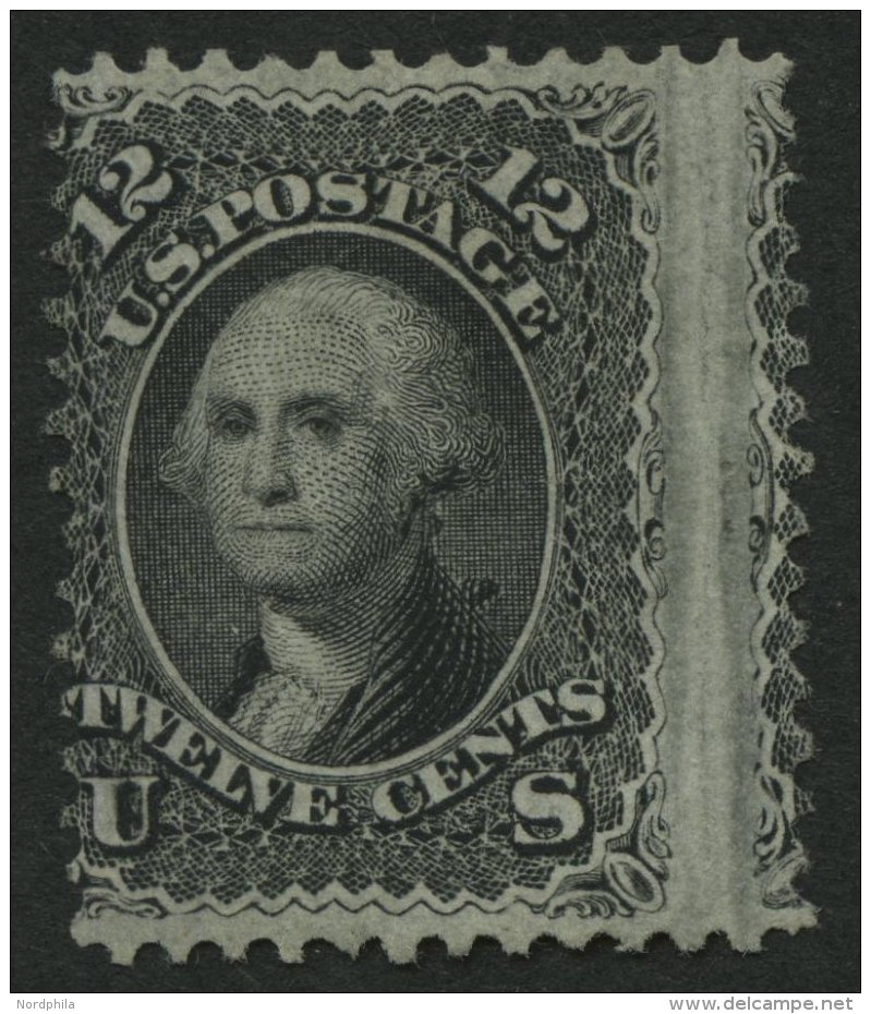 USA 21WII (*), Scott 97, 1861, 12 C. Washington, Waffeleinpressung, Ohne Gummi, Pracht, Signiert Hartmann, $ 1100.- - Autres & Non Classés