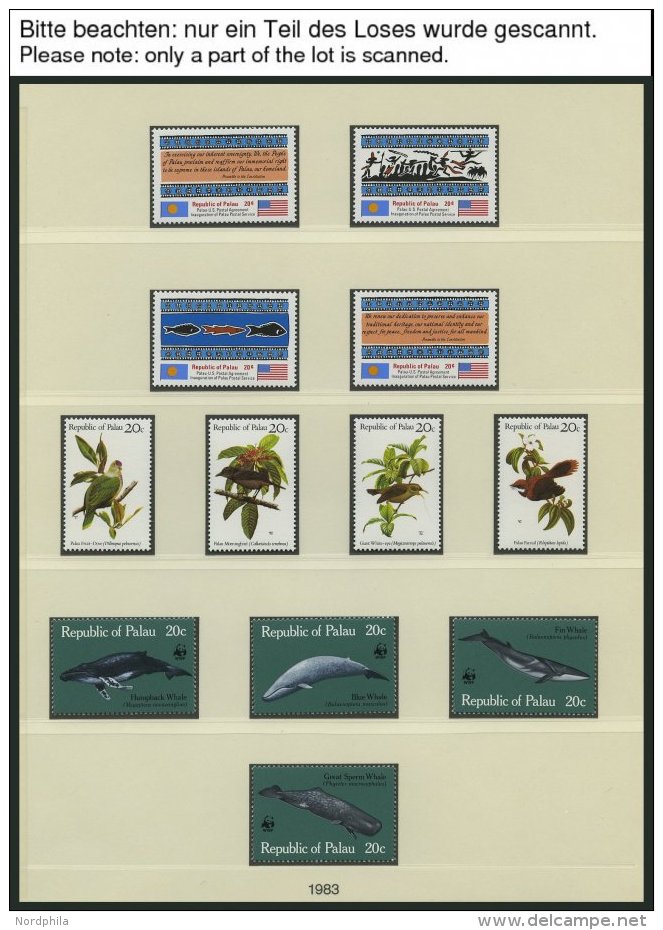 PALAU-INSELN **, 1983-86, Kompletter Sammlungsteil Auf Linder-Falzlosseiten, Pracht, Mi. Ca. 245.- - Palau