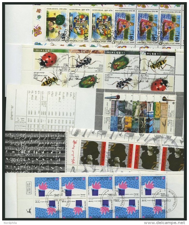 ISRAEL - SAMMLUNGEN, LOTS MH O, 1989-94, 5 Verschiedene Markenheftchen, Pracht, Mi. 134.- - Colecciones & Series