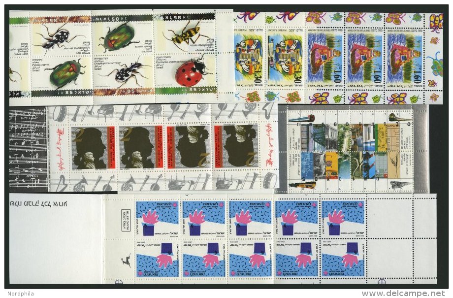 ISRAEL - SAMMLUNGEN, LOTS MH **, 1989-94, 5 Verschiedene Markenheftchen, Pracht, Mi. 134.- - Lots & Serien