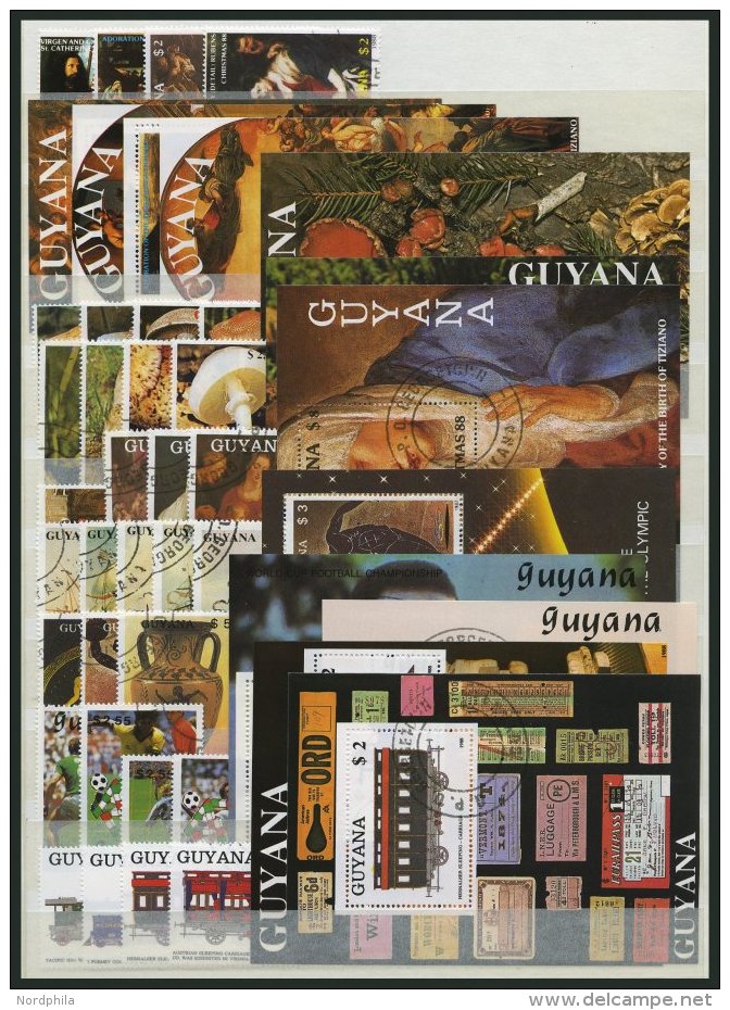 GUYANA O, 1983-89, Partie Verschiedener Kompletter Ausgaben Und Blocks, Pracht, Mi. 367.- - Guyana (1966-...)