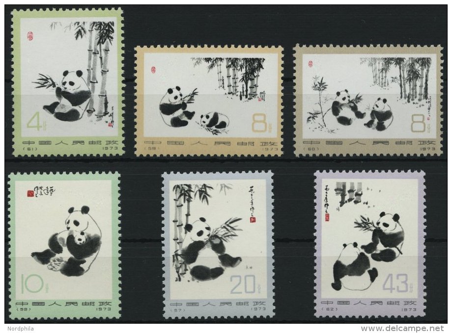 CHINA - VOLKSREPUBLIK 1126-31 **, 1973, Riesenpanda, Prachtsatz, Mi. 250.- - Otros & Sin Clasificación