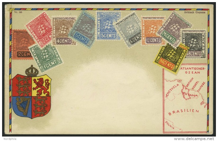 BRITISCH - GUIANA Ca. 1900, Briefmarkenserie, Gebrauchte Karte, Pracht - Britisch-Guayana (...-1966)