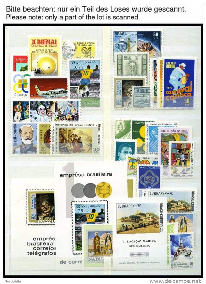 BRASILIEN **, Postfrische Sammlung Brasilien Von 1967-90 Mit Vielen Besseren Ausgaben, Dabei Blocks, Zusammendrucke Und - Sonstige & Ohne Zuordnung
