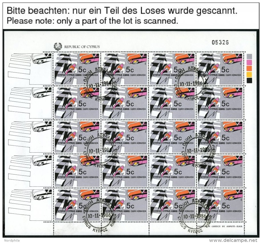 ZYPERN 666-68KB O, 1986, Verkehrssicherheit Im Kleinbogensatz Mit Ersttagsstempeln, Pracht, Mi. 100.- - Sonstige & Ohne Zuordnung