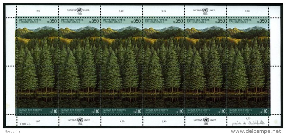 UNO - GENF 165/6KB **, 1988, Rettet Den Wald Im Zusammendruckbogen, Pracht, Mi. 60.- - Otros & Sin Clasificación