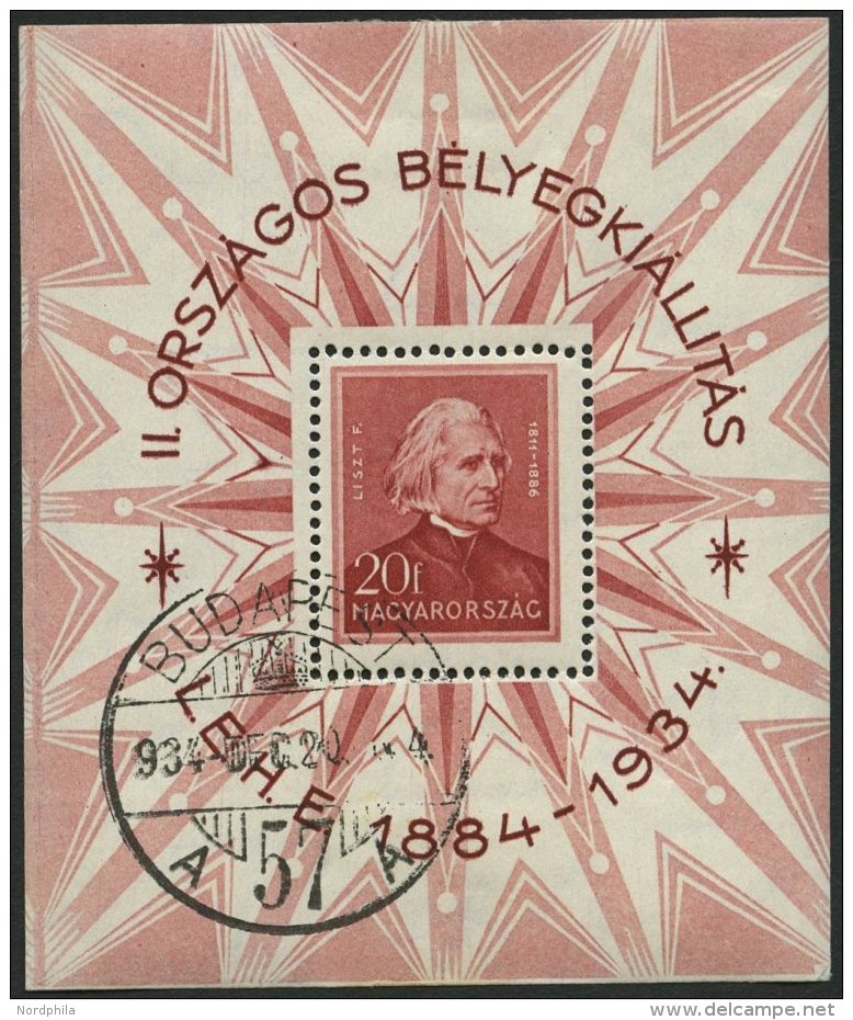 UNGARN Bl. 1 O, 1934, Block Philatelistische Ausstellung, Feinst, Mi. 140.- - Sonstige & Ohne Zuordnung