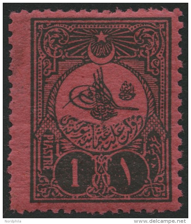 PORTOMARKEN P 29E *, 1908, 1 Pia. Schwarz Auf Rosa, Gez&auml;hnt 131/4:12, Falzrest, Pracht, Mi. 140.- - Otros & Sin Clasificación