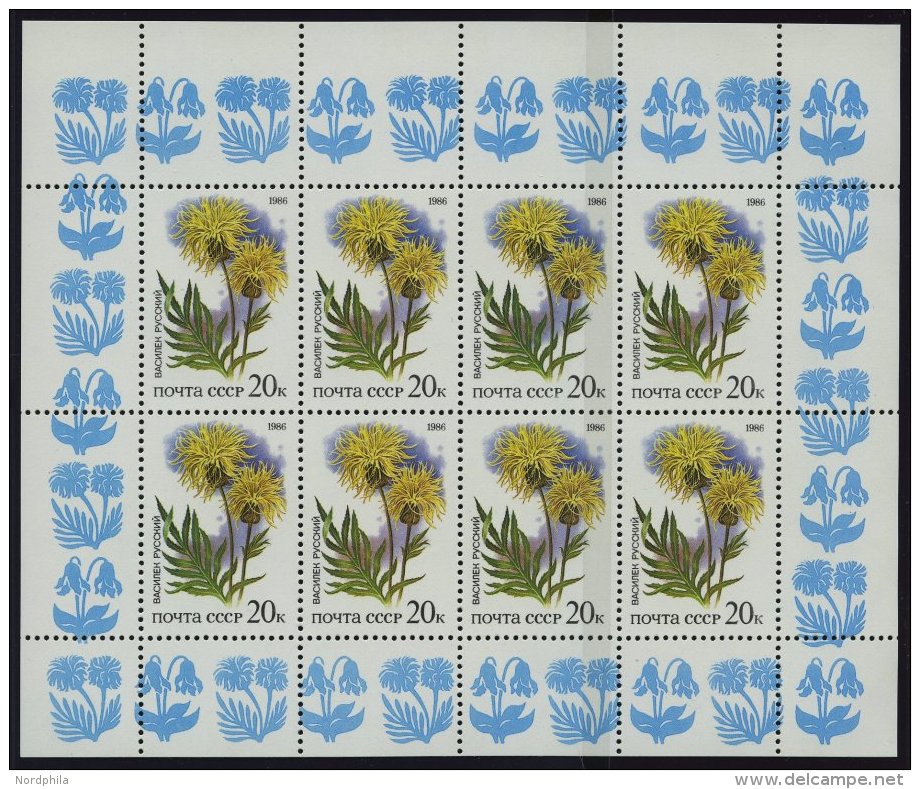 SOWJETUNION 5572,5577KB **, 1986, Olympische Spiele Der Neuzeit Und Gesch&uuml;tze Pflanzen Der Russischen Steppe, 2 Kle - Sonstige & Ohne Zuordnung