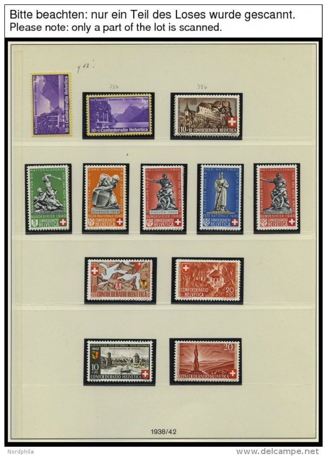 SAMMLUNGEN **,o , Saubere Sammlung Schweiz Von 1938-67 Im Lindner Falzlosalbum, Zweifach Gesammelt (postfrisch Und Geste - Lotes/Colecciones