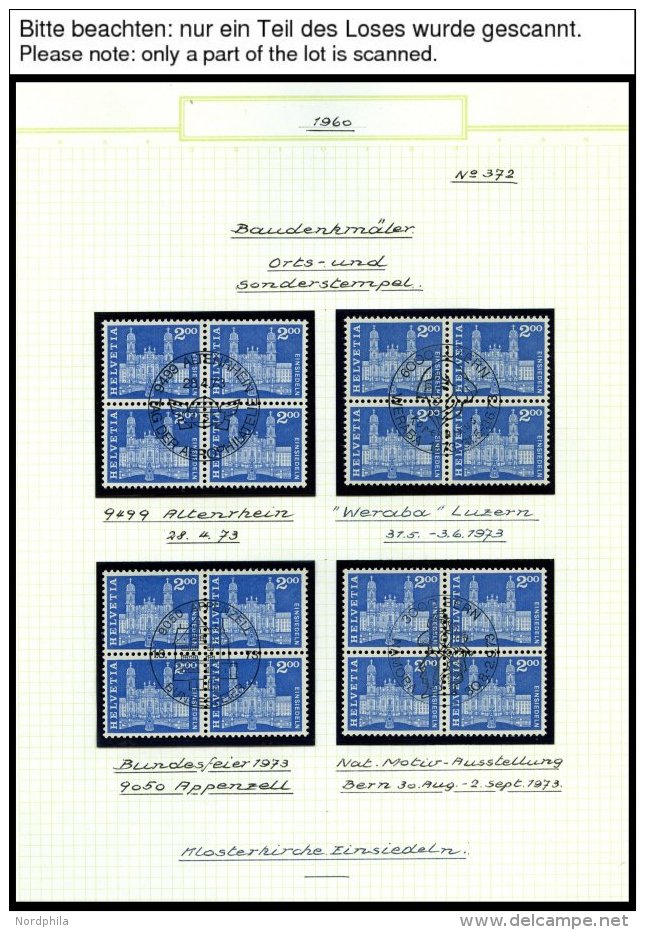 SCHWEIZ BUNDESPOST 696-713x VB O, 1960, Postgeschichtliche Motive Und Baudenkm&auml;ler, Normales Papier, In Zentrisch G - Usados