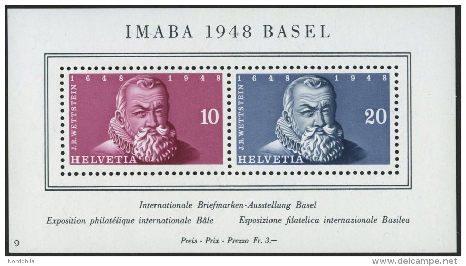 SCHWEIZ BUNDESPOST Bl. 13 **, 1948, Block IMABA, Pracht, Mi. 90.- - Usados