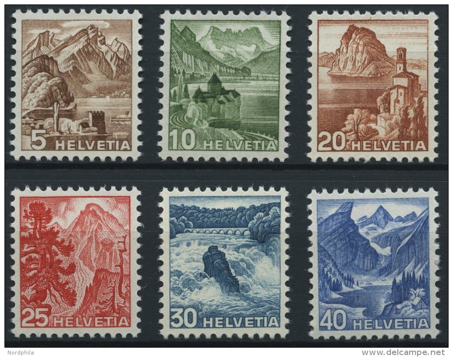 SCHWEIZ BUNDESPOST 500-05 **, 1948, Landschaften, Prachtsatz, Mi. 55.- - Usados