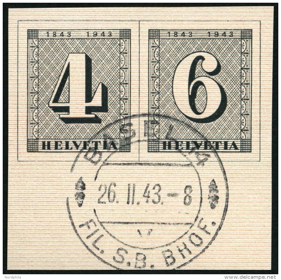 SCHWEIZ BUNDESPOST 417/8 O, 1943, Einzelmarken 100 Jahre Briefmarken, Ersttags-Sonderstempel, Prachtpaar - Usados