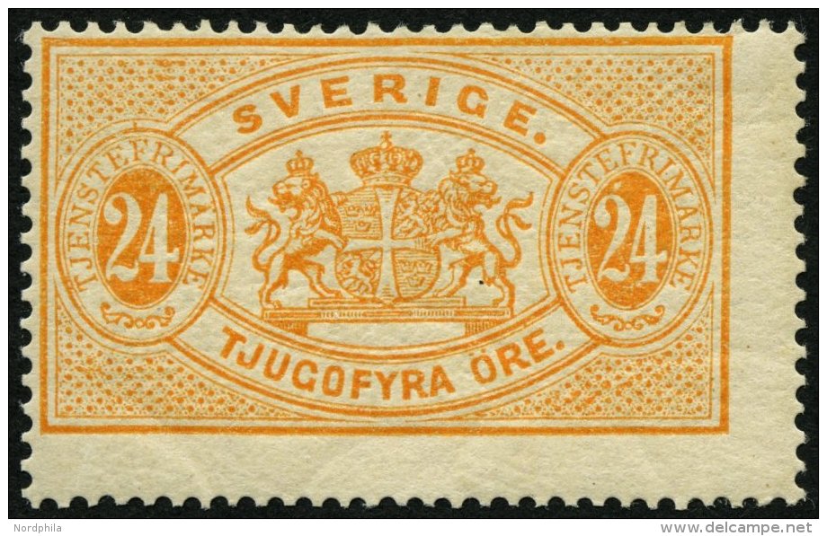 DIENSTMARKEN D 8Aa *, 1874, 24 &Ouml;. Orange, Gez&auml;hnt 14, Falzreste, Leicht Dezentriert, Pracht, Mi. 900.- - Oficiales