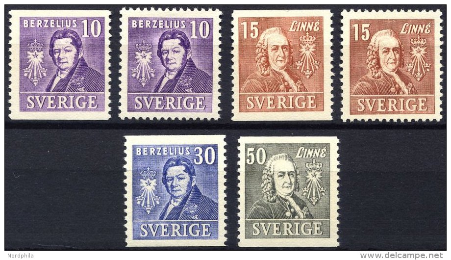 SCHWEDEN 272-75A/B **, 1939, 200 Jahre Akademie Der Wissenschaften, Zweiseitig Und Vierseitig Gez&auml;hnt, Prachtsatz ( - Gebraucht