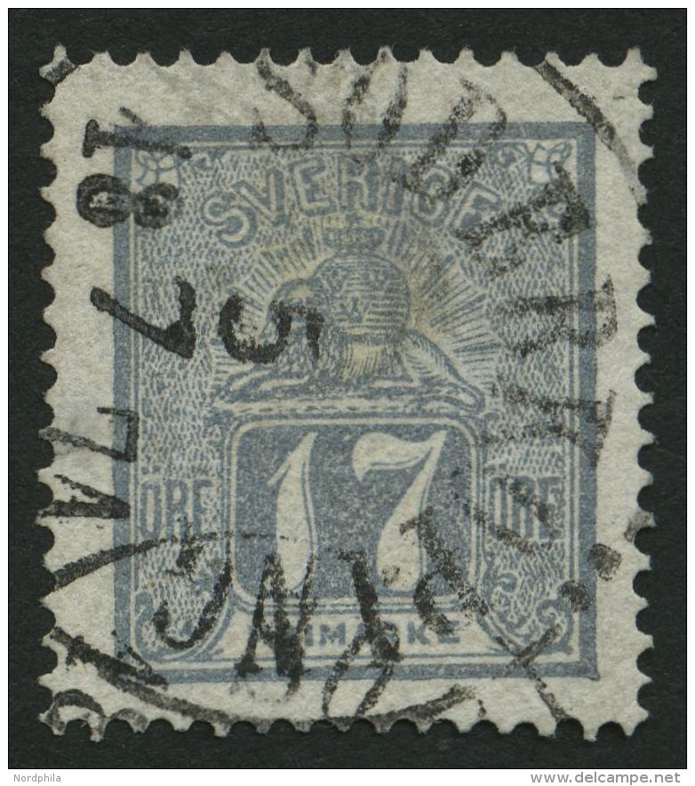 SCHWEDEN 15b O, 1869, 17 &Ouml;. Grau, K1 S&Ouml;DERK&Ouml;PING, R&uuml;ckseitig Etwas Leimfleckig Sonst Pracht, Mi. 800 - Gebraucht