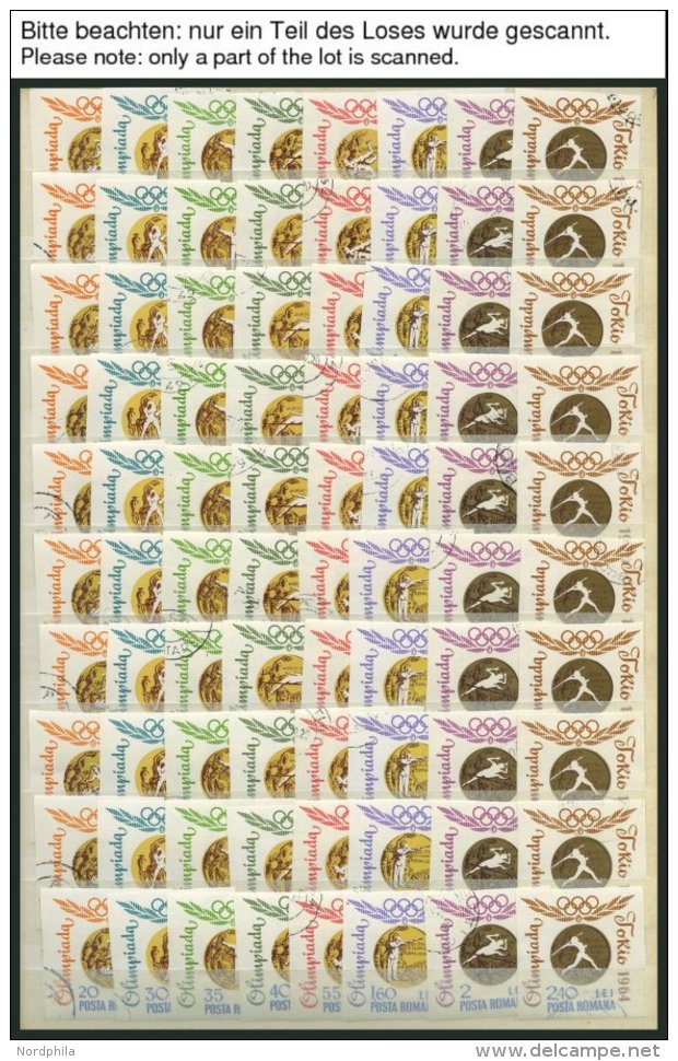 RUM&Auml;NIEN 2353-60 O, 1964, Rum&auml;nische Goldmedaillengewinner, Ungez&auml;hnt, 1000x, Pracht, Mi. 9000.- - Sonstige & Ohne Zuordnung