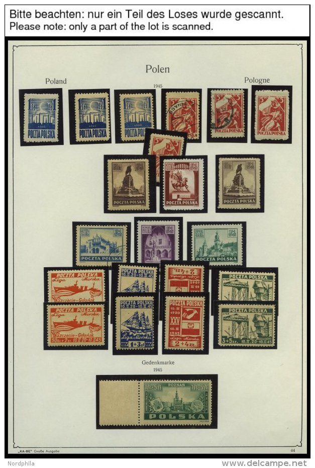 SAMMLUNGEN, LOTS **,o , 1944-1959, Meist Postfrische Sammlung Polen Im KA-BE Album Mit Guten Mittleren Ausgaben Und Bloc - Sammlungen