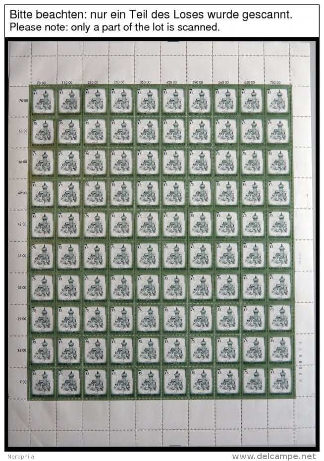 STERREICH A.1430-1711 **, 1973-82, 20 G. - 7 S. Sch&ouml;nes &Ouml;sterreich In Bogen (100) Mit Zierfeldern, Komplett Bi - Gebraucht