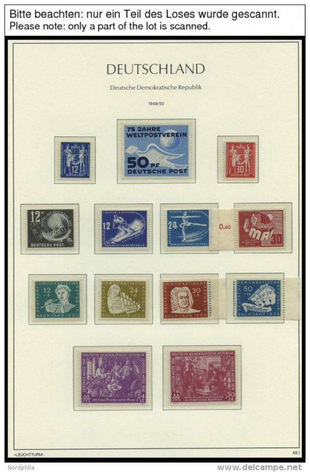 SAMMLUNGEN **, 1949-1990, Komplette Postfrische Sammlung DDR In 3 Leuchtturm Falzlosalben, Prachterhaltung - Sonstige & Ohne Zuordnung