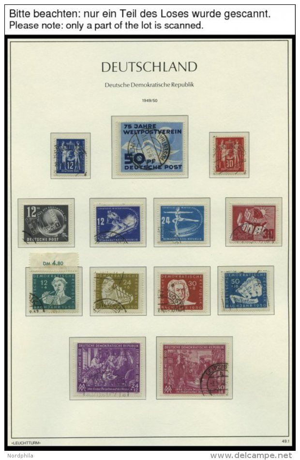 SAMMLUNGEN O, 1949-1990, Komplette Gestempelte Saubere Sammlung DDR In 4 Leuchtturm Falzlosalben, Prachtsammlung - Sonstige & Ohne Zuordnung