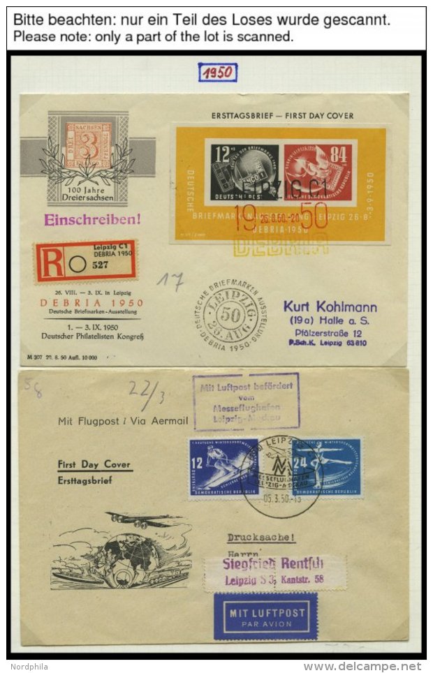 SAMMLUNGEN 1949-1990, Reichhaltige Briefsammlung In 11 Dicken B&auml;nden, Meist FDC Und Portogerechte Einschreibbriefe, - Sonstige & Ohne Zuordnung