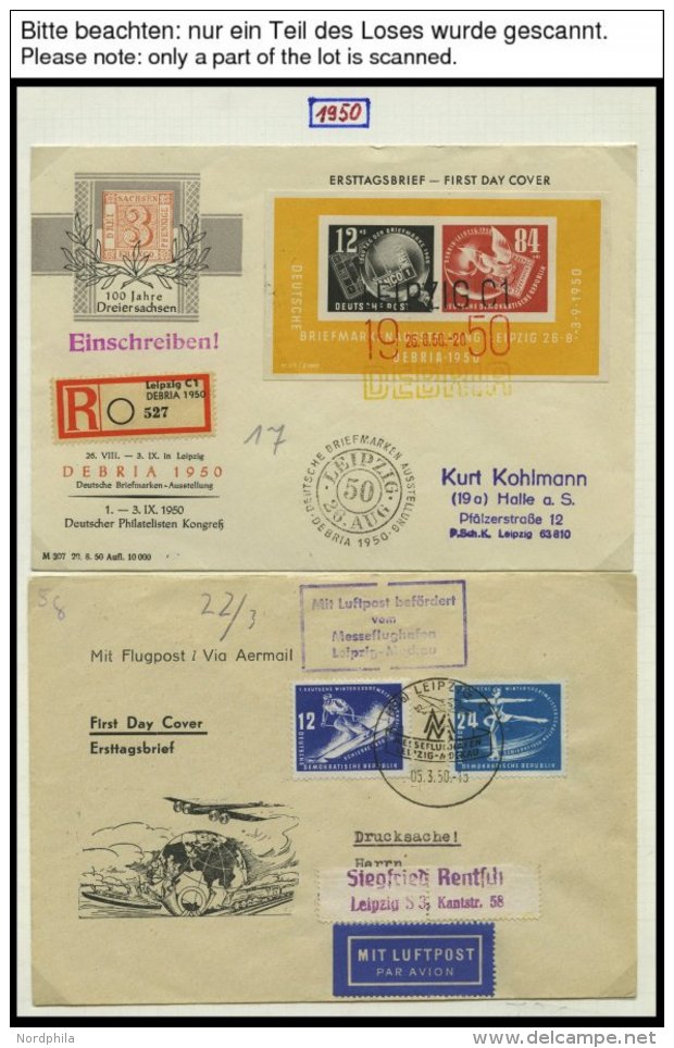 SAMMLUNGEN 1949-1990, Reichhaltige Briefsammlung In 11 Dicken B&auml;nden, Meist FDC Und Portogerechte Einschreibbriefe, - Otros & Sin Clasificación