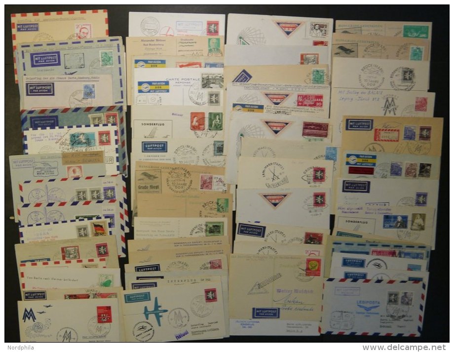 LOTS 1959, 60 Meist Verschiedene Flugpostbelege, &uuml;berwiegend Er&ouml;ffnungs-und Sonderfl&uuml;ge, Pracht - Colecciones