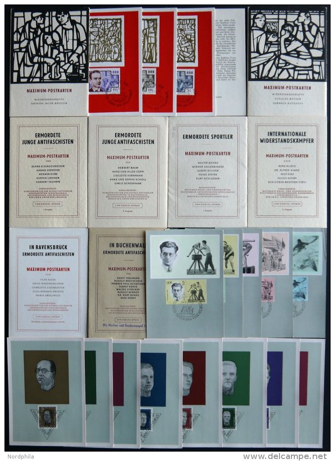 LOTS Mk BRIEF, 1957-64, Antifaschisten, 11 Verschiedene Ausgaben Auf Maximumkarten, Pracht - Colecciones