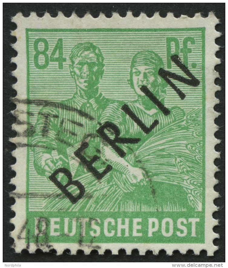 BERLIN 16 O, 1948, 84 Pf. Schwarzaufdruck, Pracht, Gepr. Schlegel, Mi. 100.- - Otros & Sin Clasificación