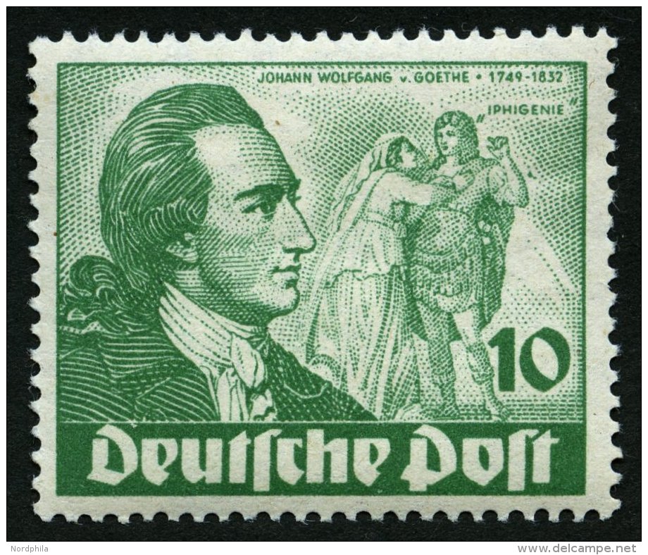 BERLIN 61 **, 1949, 10 Pf. Goethe, Pracht, Gepr. Schlegel, Mi. 140.- - Gebraucht