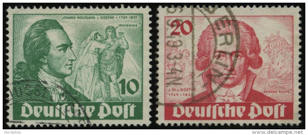 BERLIN 61/2 O, 1949, 10 Und 20 Pf. Goethe, 2 Prachtwerte, Mi. 140.- - Sonstige & Ohne Zuordnung