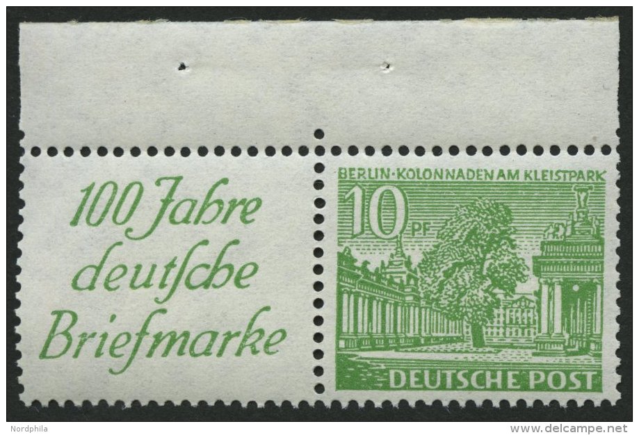 ZUSAMMENDRUCKE W 9 **, 1949, Bauten R1b + 10, Heftchenz&auml;hnung, Pracht, Mi. 85.- - Se-Tenant