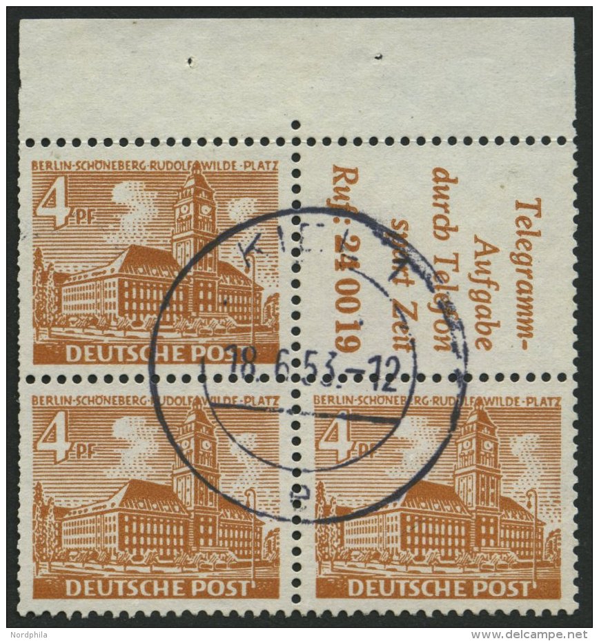 ZUSAMMENDRUCKE S 8 O, 1952, Bauten R5 + 4, Pracht, Mi. 85.- - Se-Tenant