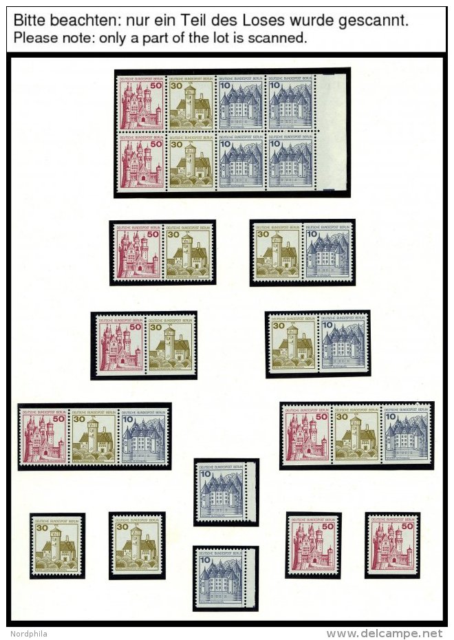 ZUSAMMENDRUCKE W 61-82 **, 1977-82, Burgen Und Schl&ouml;sser, &uuml;berkomplett, Dazu H-Blatt 18 Und 19 Sowie Einige Ma - Se-Tenant