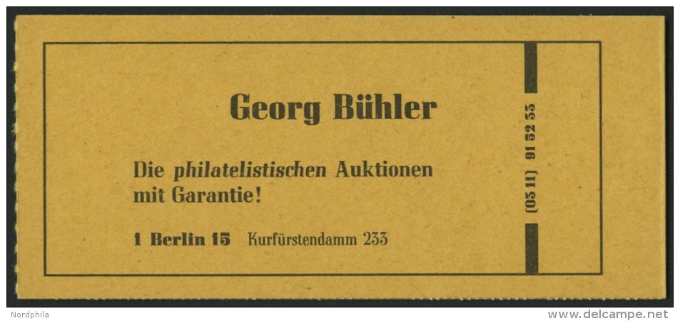 ZUSAMMENDRUCKE MH 3d **, 1964, Markenheftchen D&uuml;rer, Reklame Georg B&uuml;hler, Pracht, Mi. 220.- - Se-Tenant