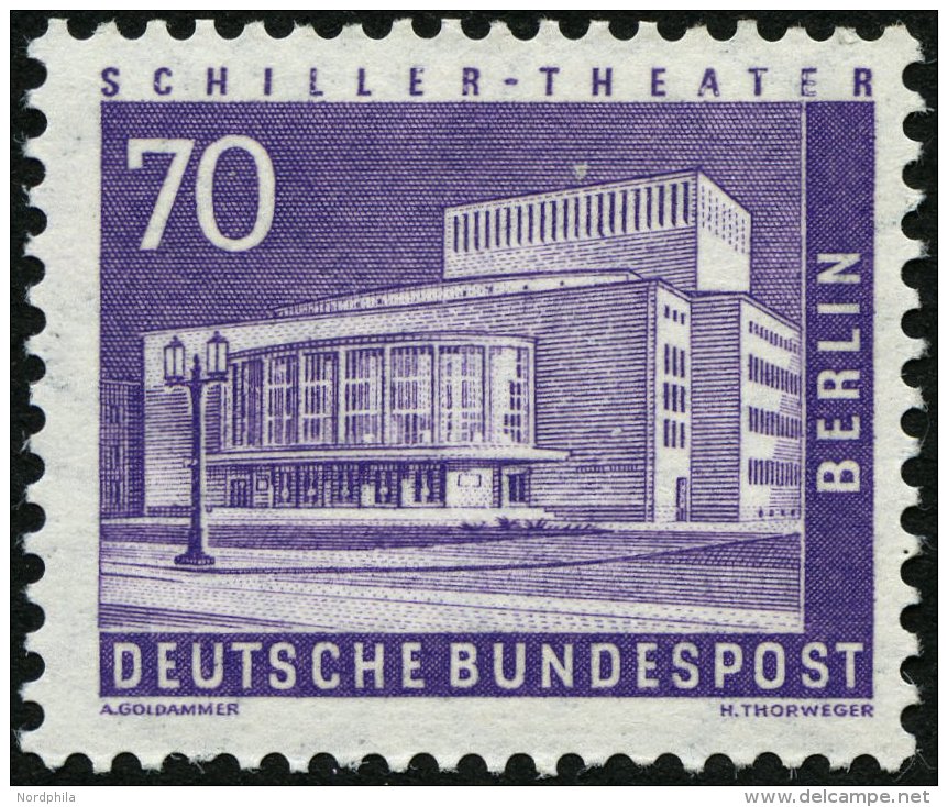 ROLLENMARKEN 152R **, 1956, 70 Pf. Schillertheater, Einzelmarke Mit Gerader Nummer, Pracht, Mi. 160.- - Rollo De Sellos