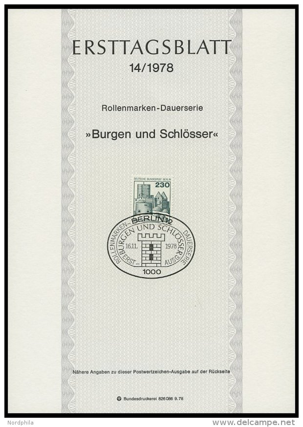 ERSTTAGSBL&Auml;TTER 561-90 BrfStk, 1978, Kompletter Jahrgang, ETB 1 - 14/78, Pracht - Sonstige & Ohne Zuordnung