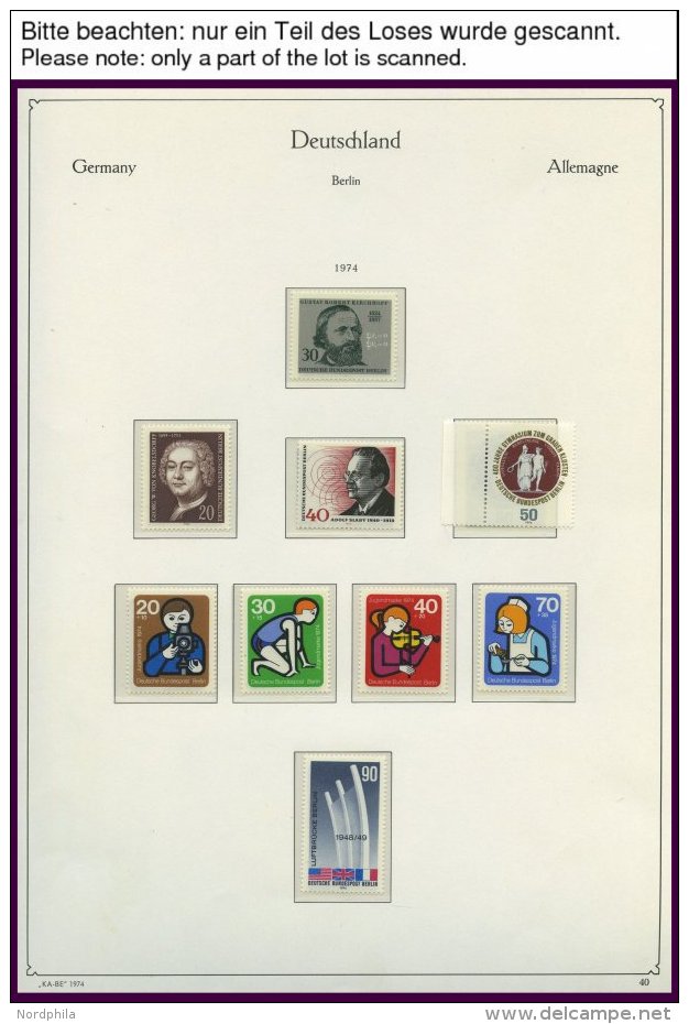 SAMMLUNGEN **, Komplette Postfrische Sammlung Berlin Von 1974-81 Auf KA-BE-Falzlosseiten, Prachterhaltung - Sammlungen