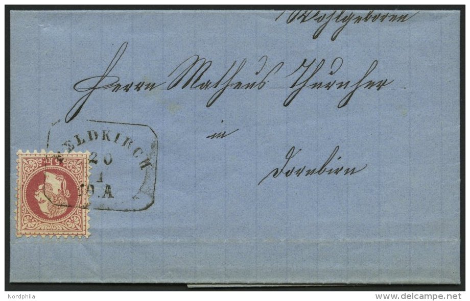 STERREICH 37II BRIEF, 1875, 5 Kr. Rot, Feiner Druck, Auf Brief Mit R4 FELDKIRCH, Pracht - Sonstige & Ohne Zuordnung