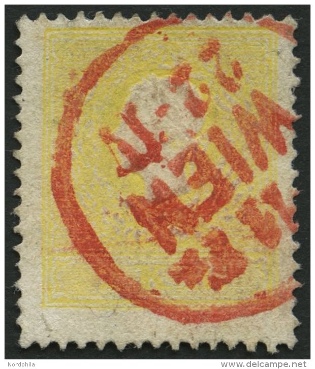 STERREICH 10IIa O, 1859, 2 Kr. Gelb, Type II, Roter K1 WIEN, Feinst - Gebraucht