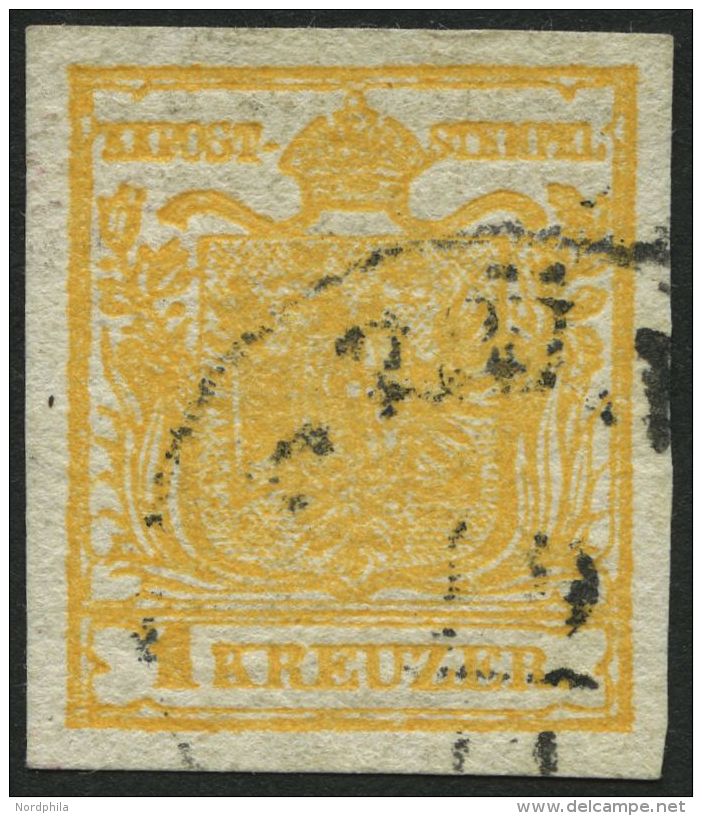 STERREICH 1Xa O, 1850, 1 Kr. Gelb, Handpapier, Type Ia, K1 BR&Uuml;NN, Pracht - Sonstige & Ohne Zuordnung